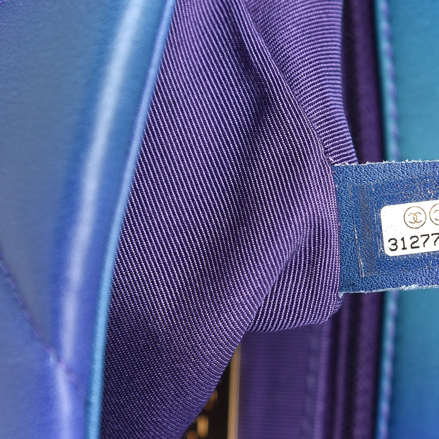 Tie Dye Calfskin Quilted Medium Chanel 19 Flap Blue Purple