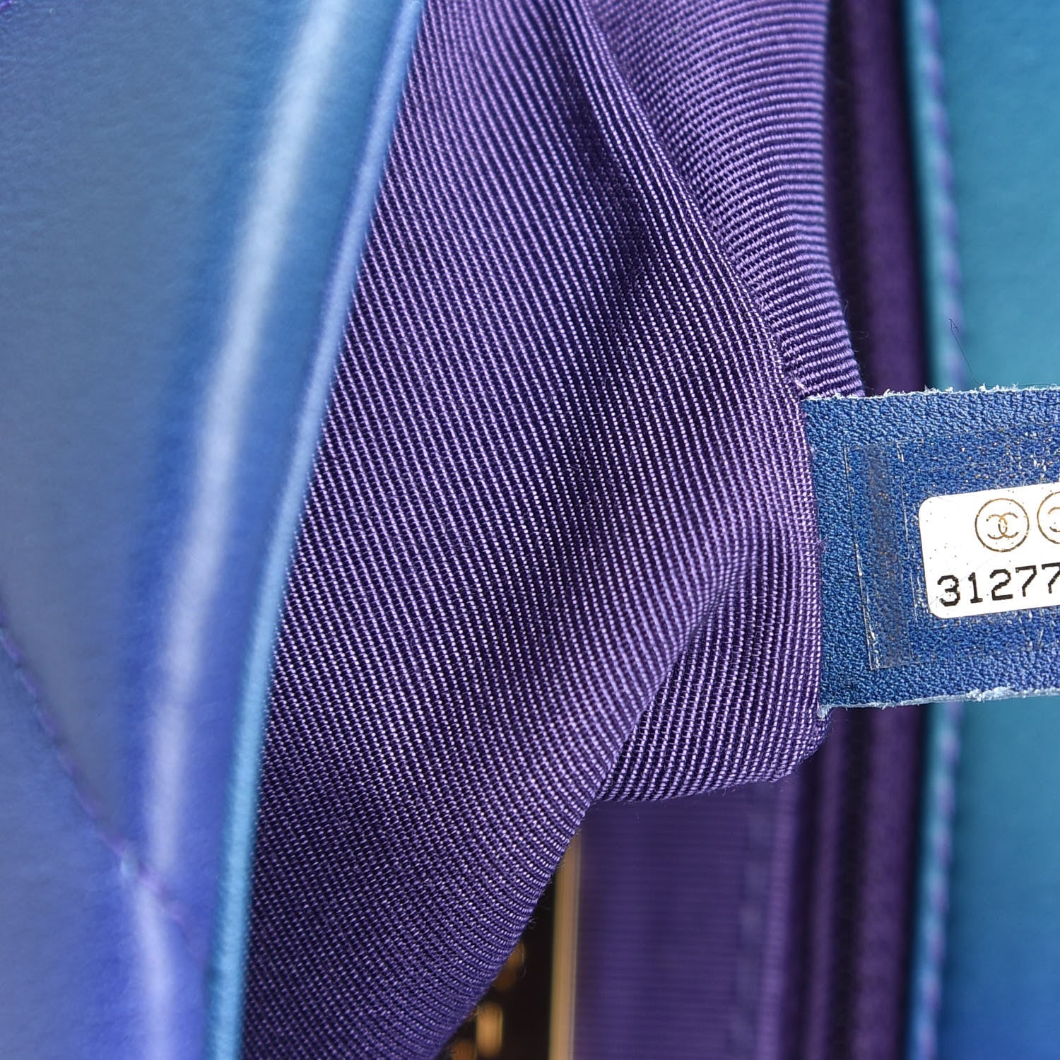 Chanel Tie Dye Calfskin Quilted Medium Chanel 19 Flap Blue Purple 7 of 11