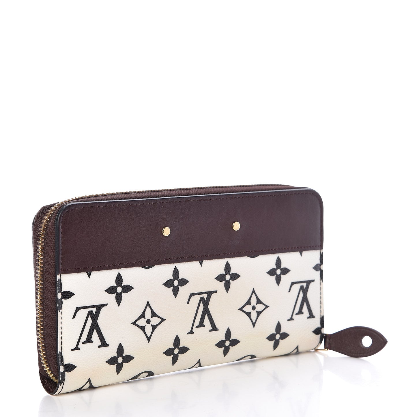 Calfskin Monogram Gamma Zippy Wallet White Chocolate
