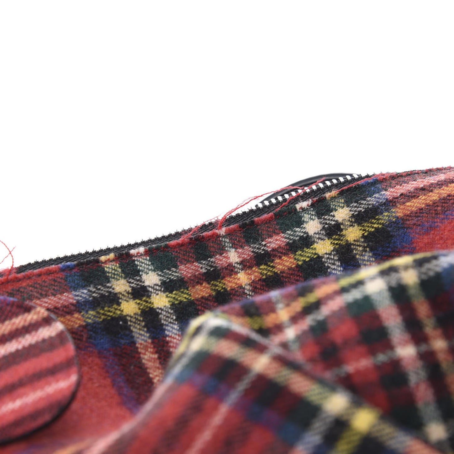 Wool Calfskin Mini Elephant Crossbody Bag Red Tartan
