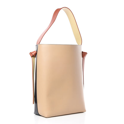 Celine Shiny Smooth Calfskin Small Twisted Cabas Navy Beige 4 of 14