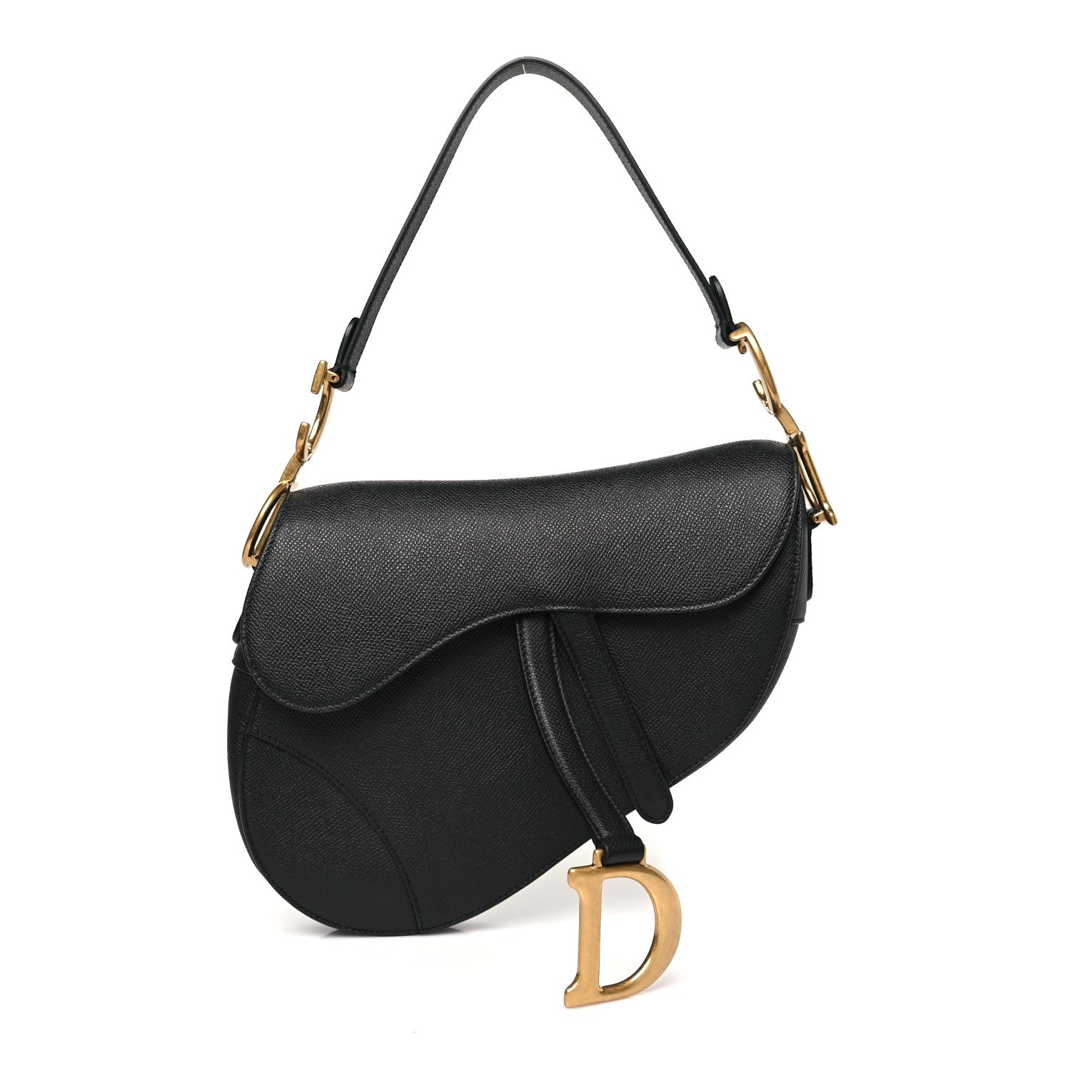 Christian Dior Grained Calfskin Saddle Bag Black 1 of 10