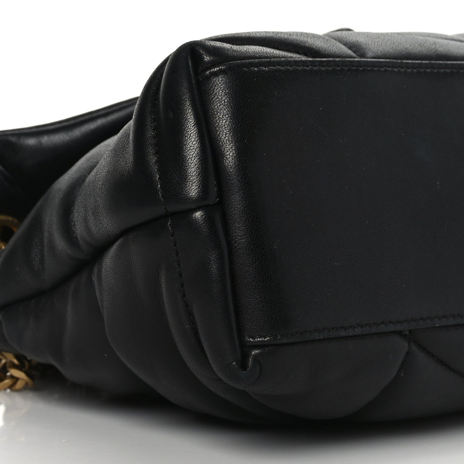 Saint Laurent Lambskin Quilted Small Loulou Puffer Monogram Chain Satchel Black 8 of 9