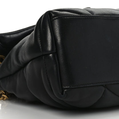 Saint Laurent Lambskin Quilted Small Loulou Puffer Monogram Chain Satchel Black 8 of 9