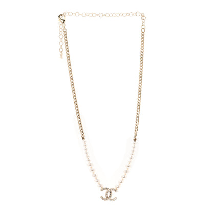 Chanel Pearl Crystal CC Short Necklace Gold 3 of 6