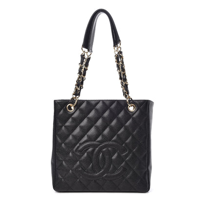 Chanel Caviar Quilted Petit Shopping Tote PST Black 1 of 8