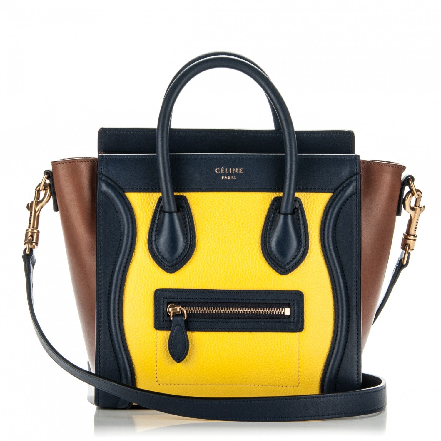 Celine Smooth Drummed Calfskin Nano Tri-Color Luggage Yellow 1 of 6