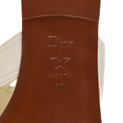 Christian Dior Calfskin 30 Montaigne Thong Sandals 37 White 8 of 9