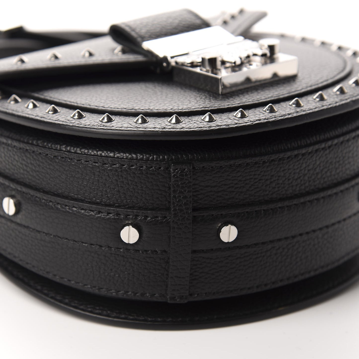 Calfskin Mini Patricia Studded Crossbody Bag Black