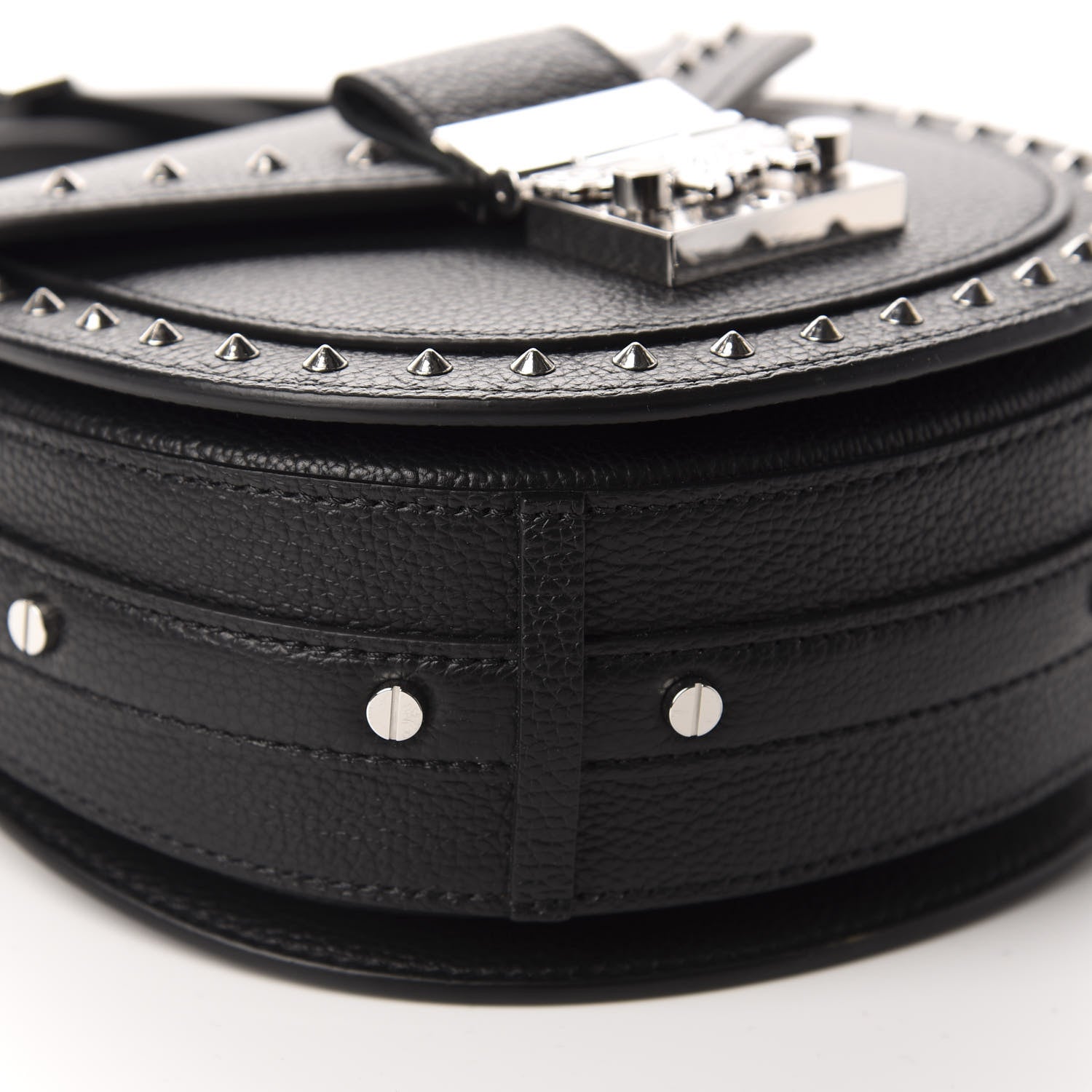 MCM Calfskin Mini Patricia Studded Crossbody Bag Black 6 of 10