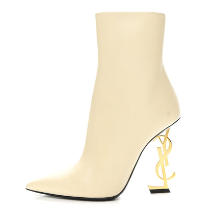 Saint Laurent Calfskin Opyum 110 Ankle Boots 38.5 Real Beige 1 of 10