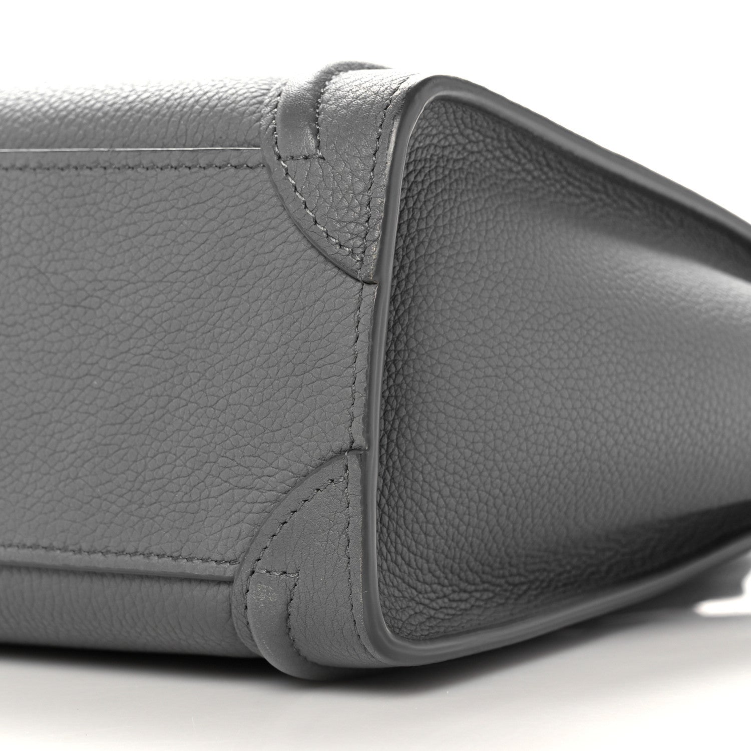 Celine Drummed Calfskin Nano Luggage Kohl 11 of 13