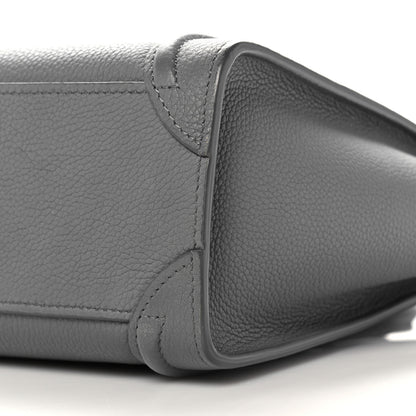 Celine Drummed Calfskin Nano Luggage Kohl 11 of 13