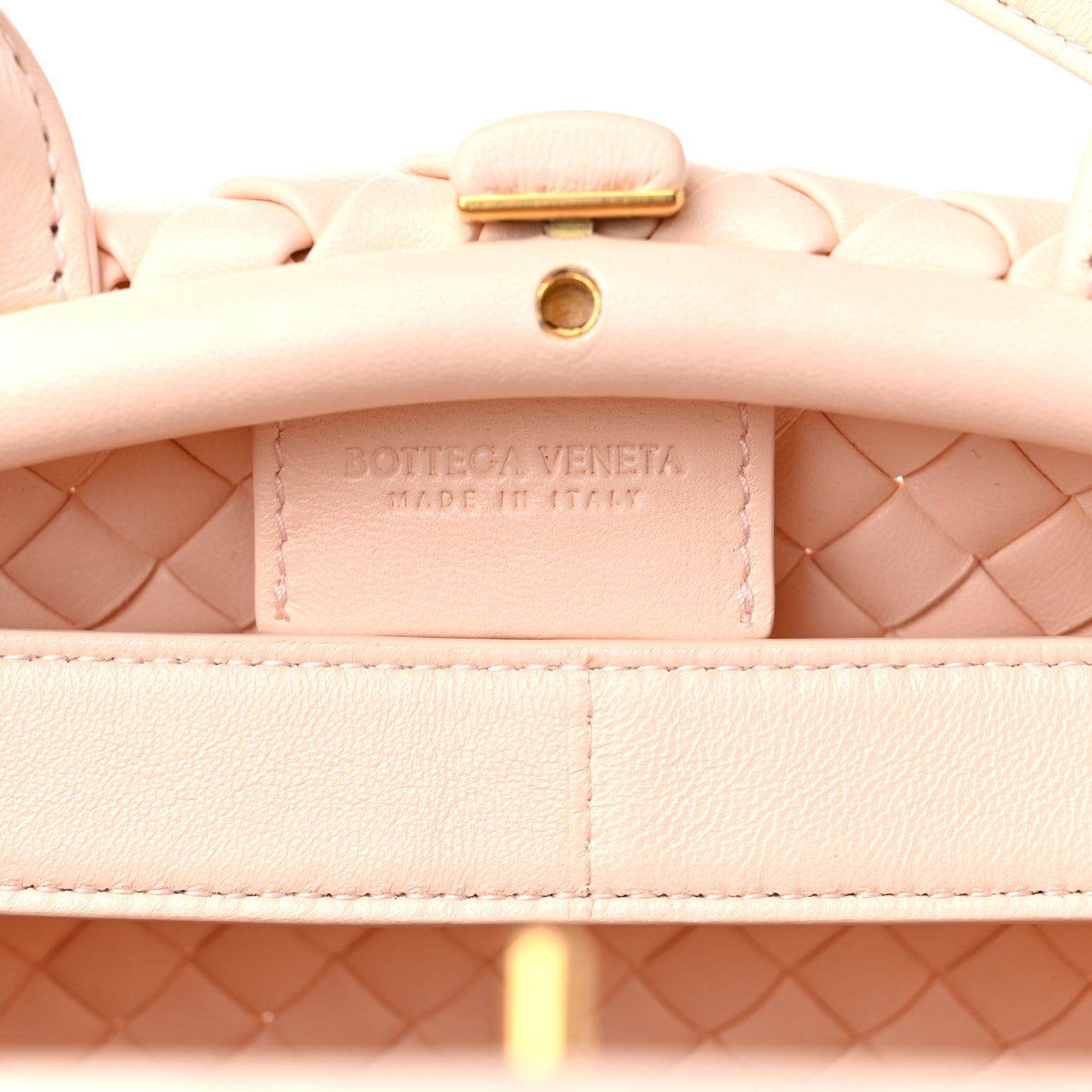 Nappa Intreccio Mini Padded Handle Bag Flamingo