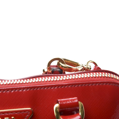 Prada Saffiano Vernice Mini Promenade Tote Rosso 10 of 13