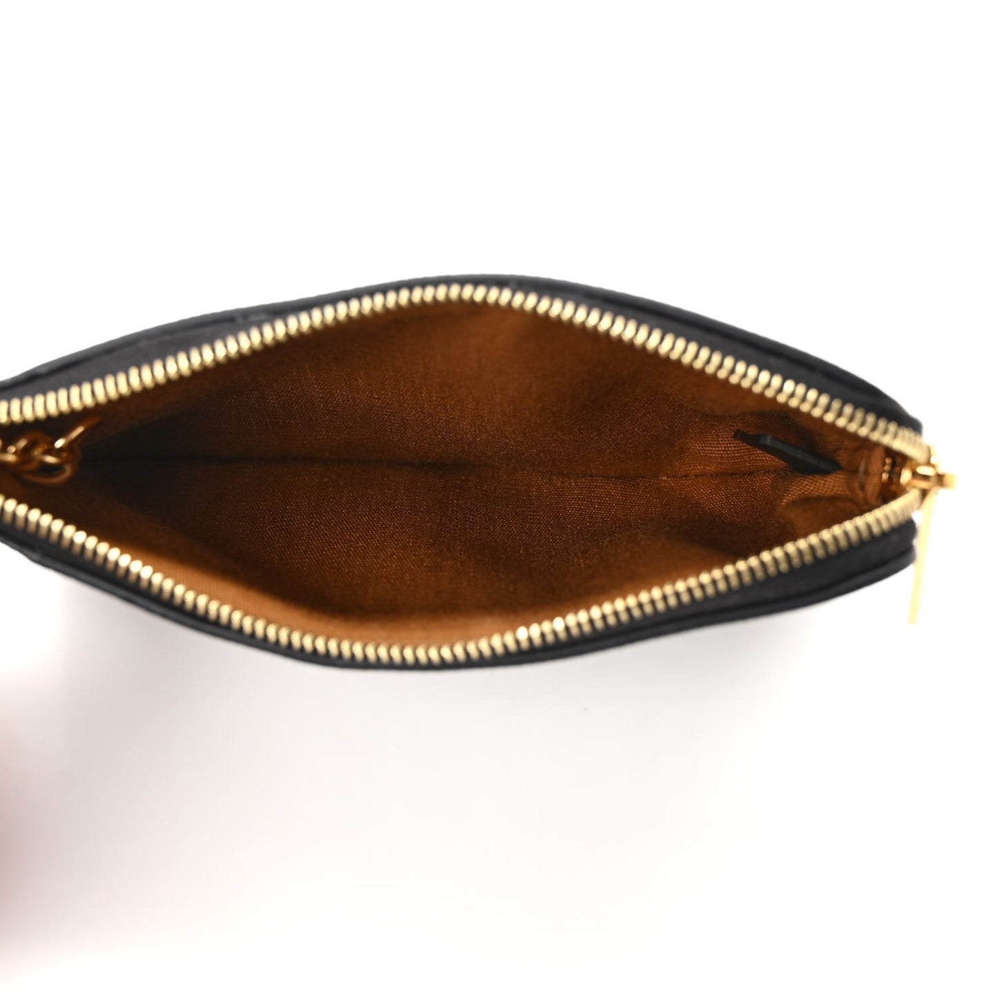 Triomphe Canvas Logo Coin and Card Pouch With Hook Black