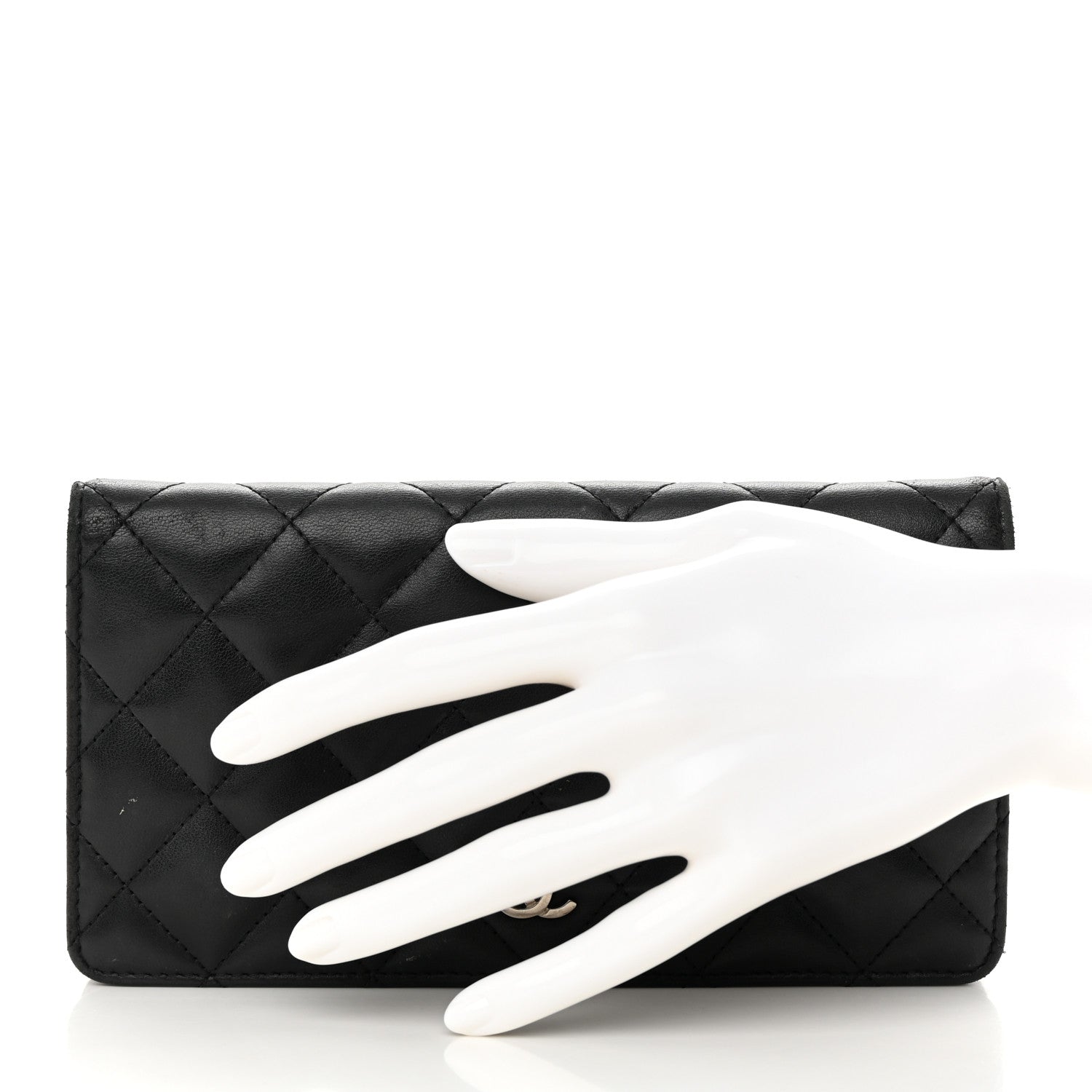 Chanel Lambskin Quilted Yen Wallet Black 2 of 18