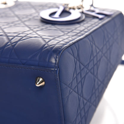 Christian Dior Lambskin Cannage Medium Lady Dior Blue 9 of 15