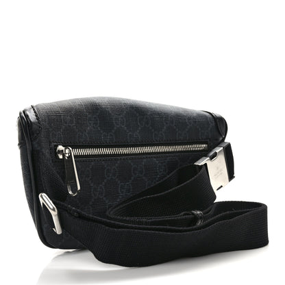Gucci GG Supreme Monogram Textured Calfskin Retro Interlocking G Belt Bag Black 3 of 8