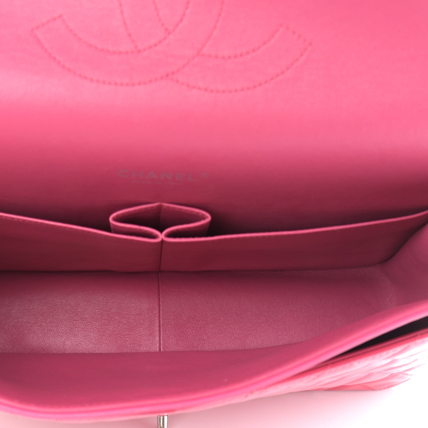 Chanel Patent Calfskin Quilted Maxi Double Flap Fuchsia 4 of 9