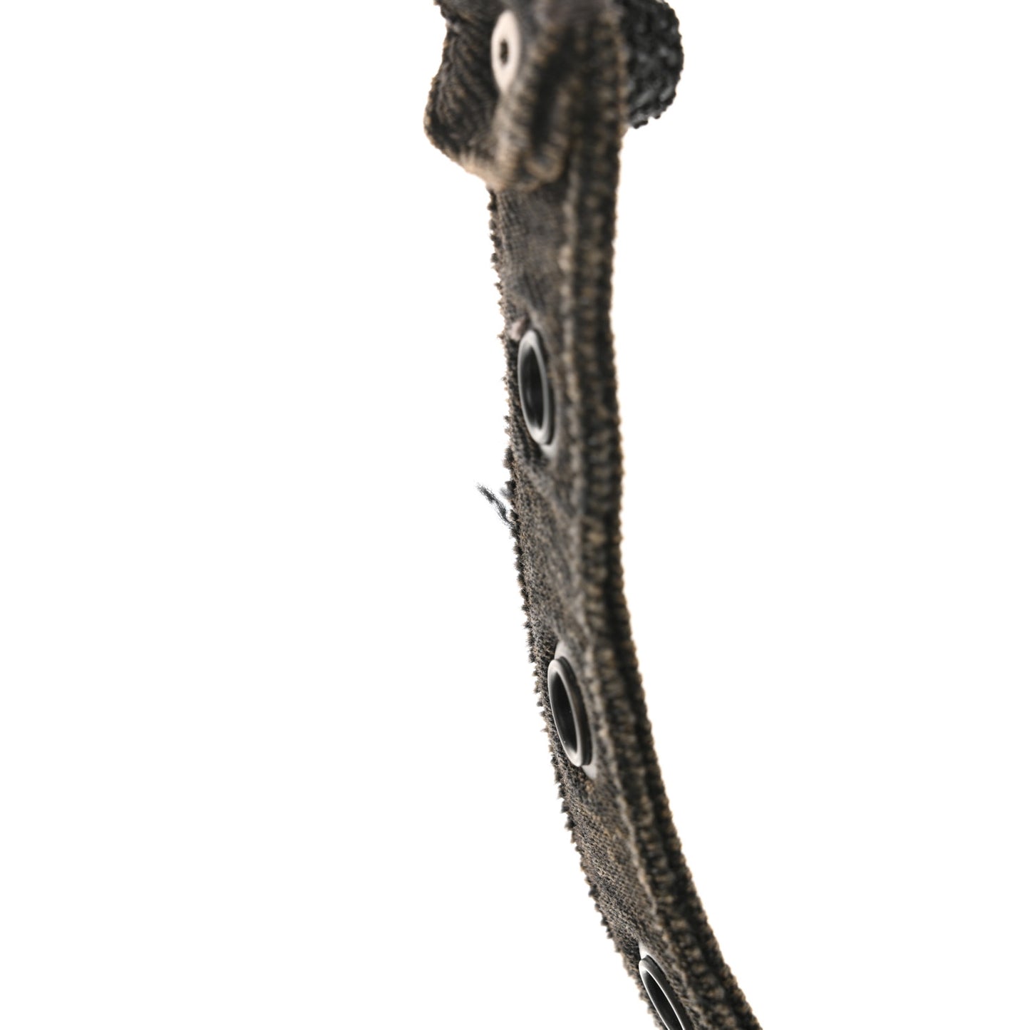 Washed Frayed Denim Crystal Le Cagole Shoulder Bag XS Black