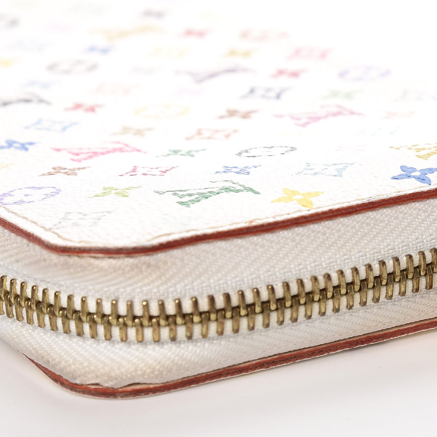 Monogram Multicolor Zippy Wallet White
