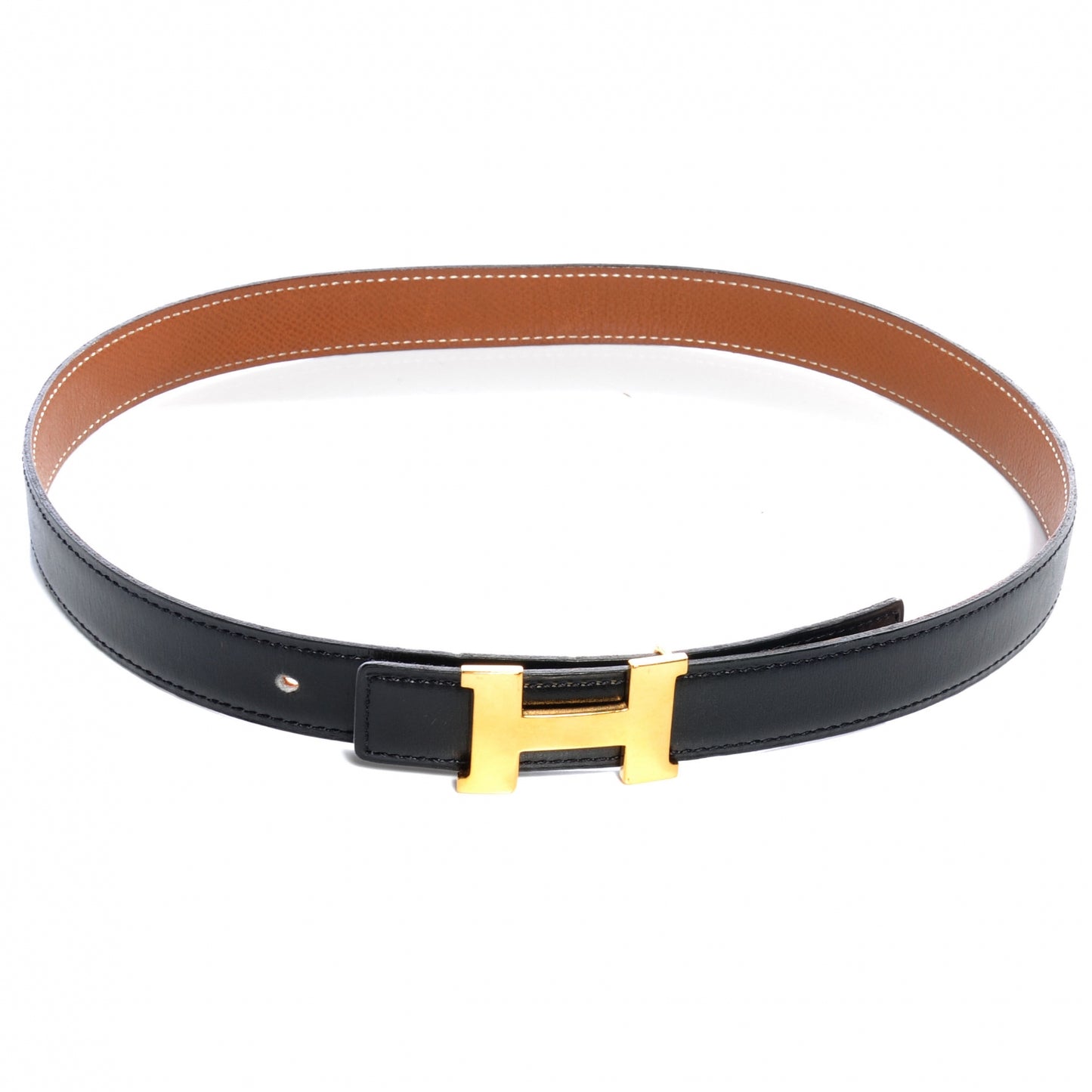 Box Courchevel Constance 24mm H Belt 70 Black Gold