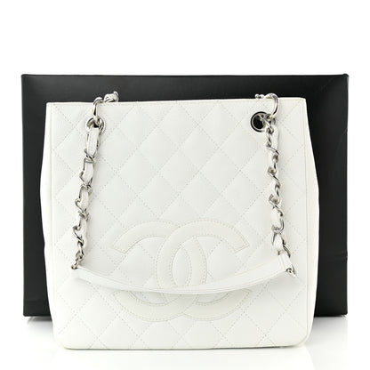 Chanel Caviar Quilted Petit Shopping Tote PST White 13 of 13
