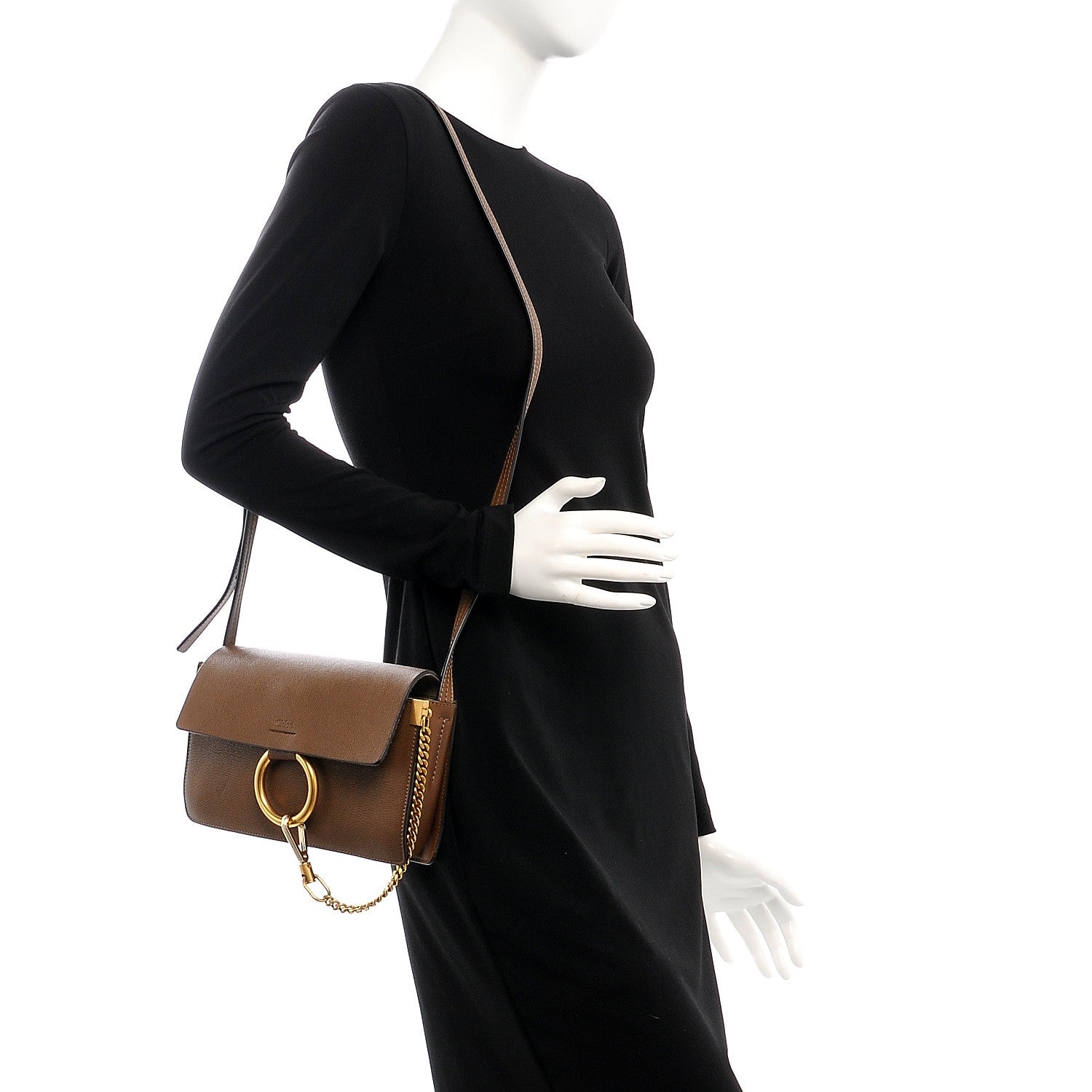 Chloe Goatskin Small Faye Shoulder Bag Woody Khaki 2 of 7