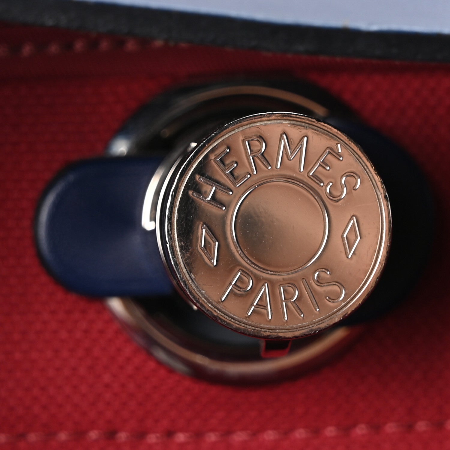 Hermes Military Toile Vache Hunter Herbag Zip 31 PM Rouge Grenat Bleu Saphir 7 of 10