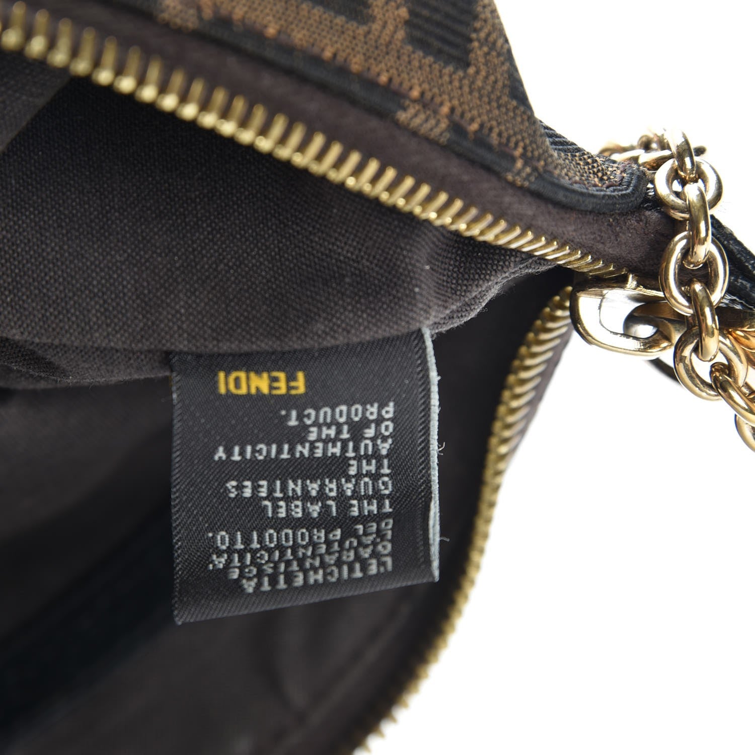 Fendi Zucca Vitello Elite Pochette Tobacco 6 of 10