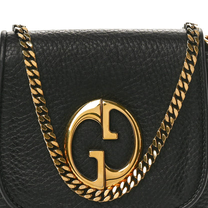 Gucci Pebbled Calfskin Small 1973 Chain Shoulder Bag Black 9 of 11