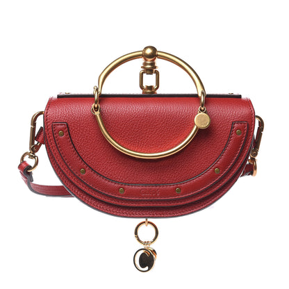 Chloe Calfskin Small Nile Bracelet Minaudiere Bag Dahlia Red 1 of 9
