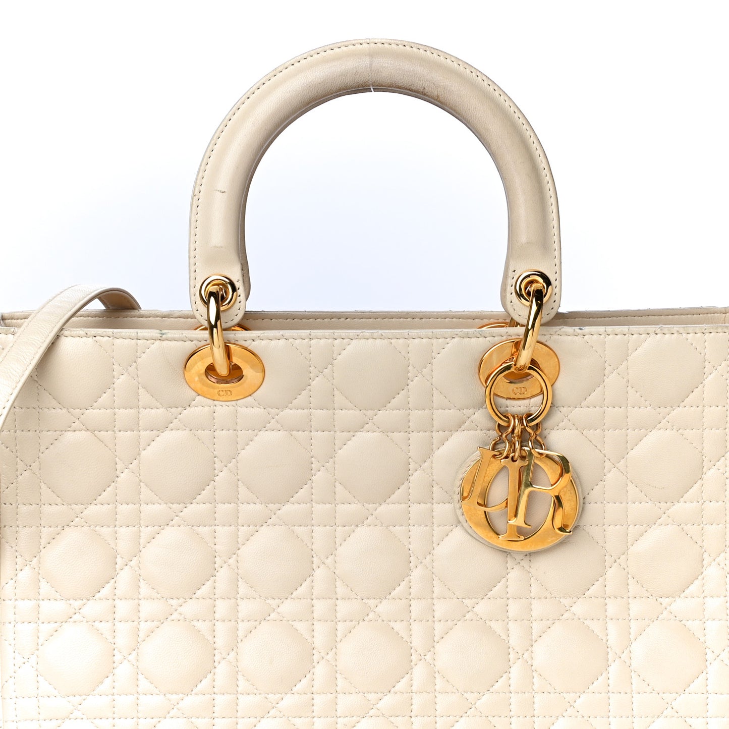 Lambskin Cannage Large Lady Dior Light Beige