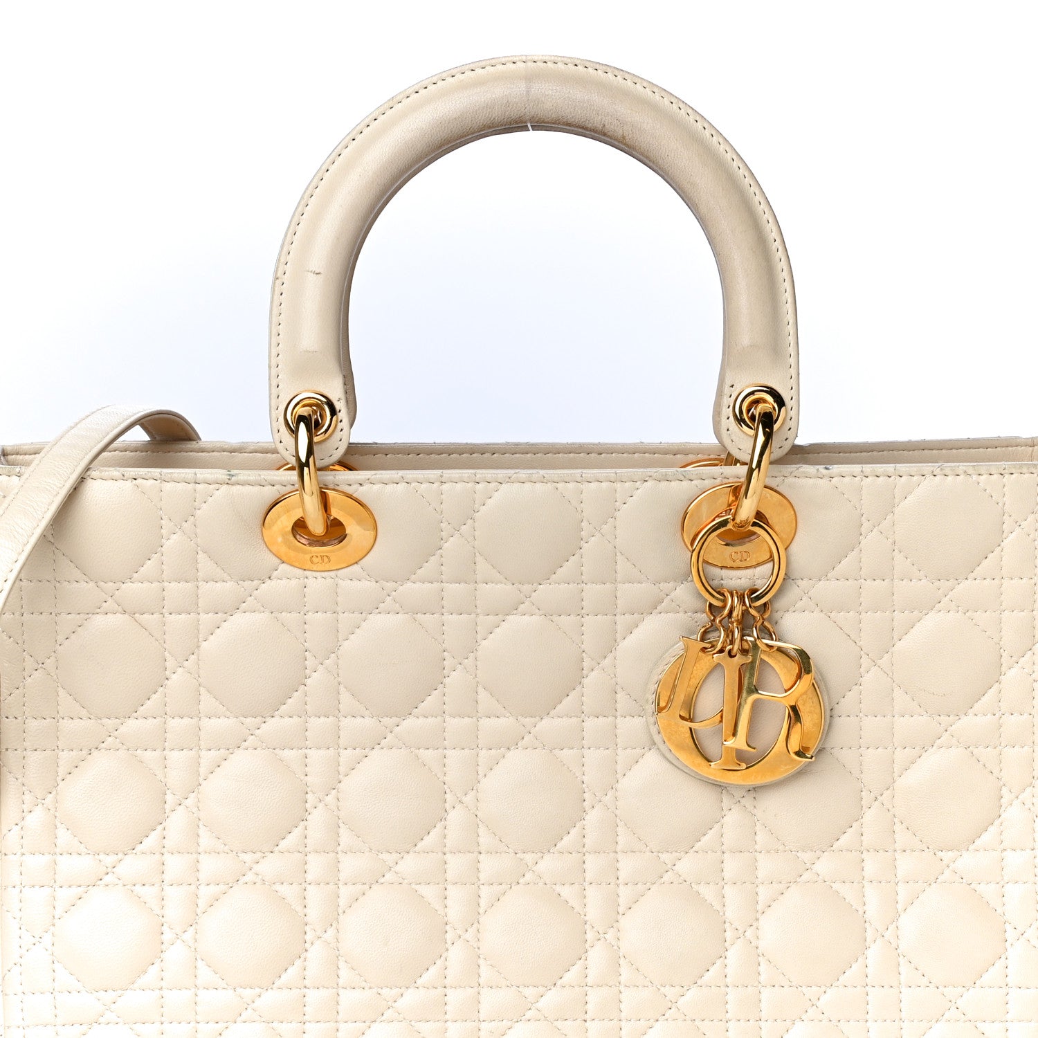 Christian Dior Lambskin Cannage Large Lady Dior Light Beige 6 of 35