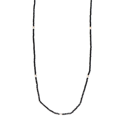 Tiffany Sterling Silver Black Spinel Pearl Ziegfeld Bead Necklace 1 of 6