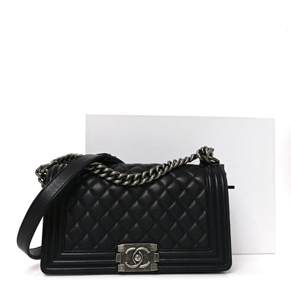 Chanel Calfskin Quilted Medium Boy Flap Black 11 of 11