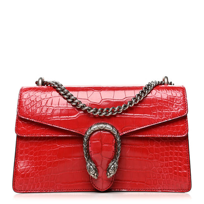Gucci Crocodile Small Dionysus Shoulder Bag Red 1 of 11