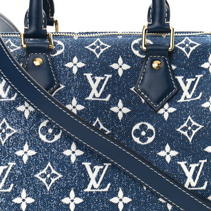 Louis Vuitton Monogram Jacquard Denim Speedy Bandouliere 25 Bleu 8 of 10