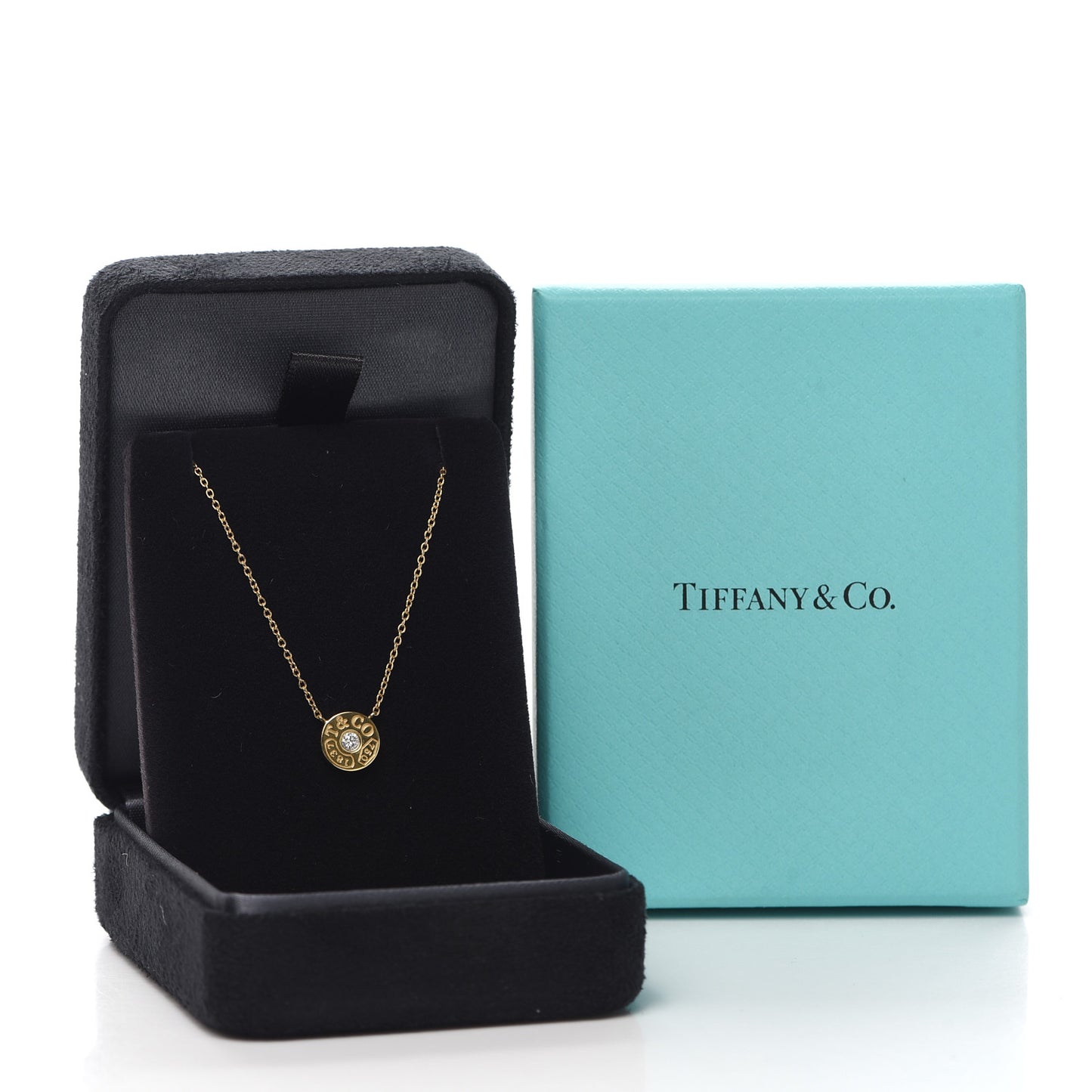 18K Yellow Gold Diamond 1837 Circle Pendant Necklace