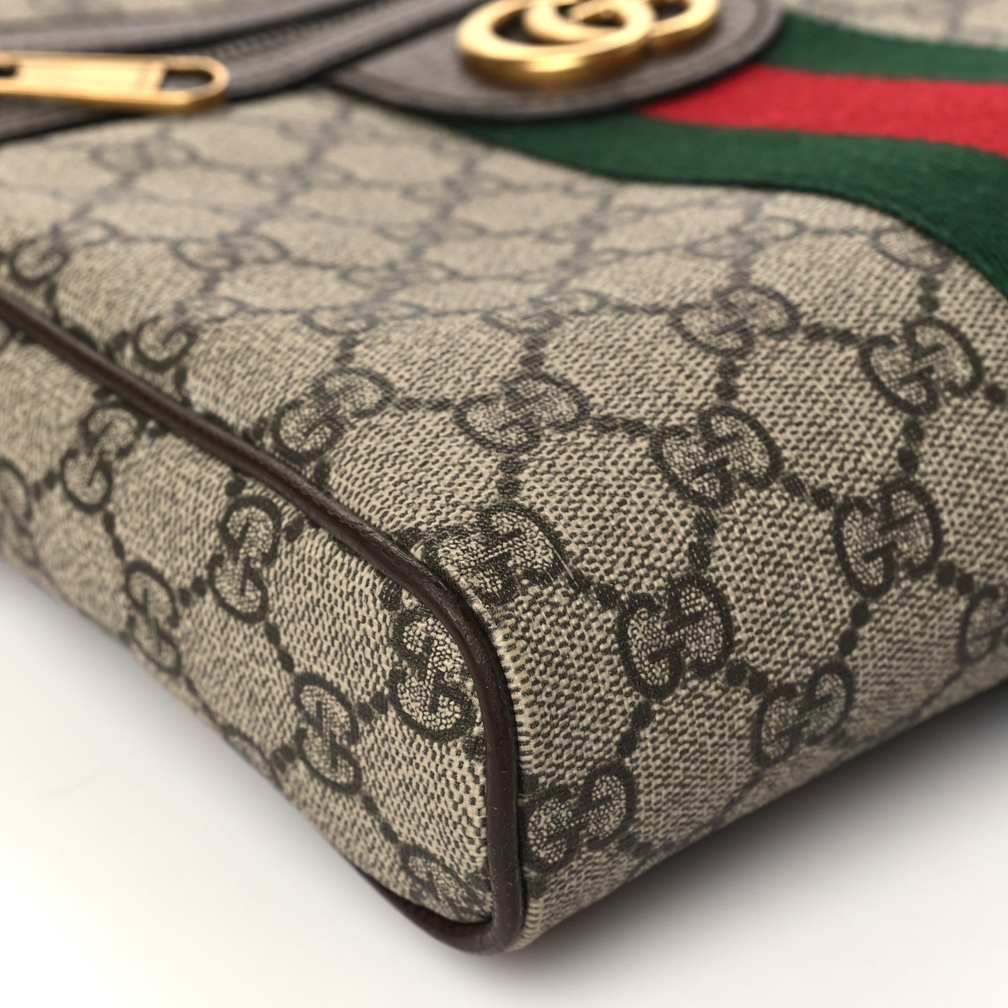 GG Supreme Monogram Web Small Ophidia Messenger Bag Brown