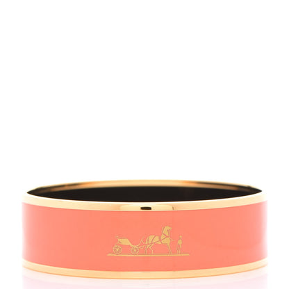 Hermes Enamel Printed Caleche Wide Bracelet 62 Mango 1 of 6