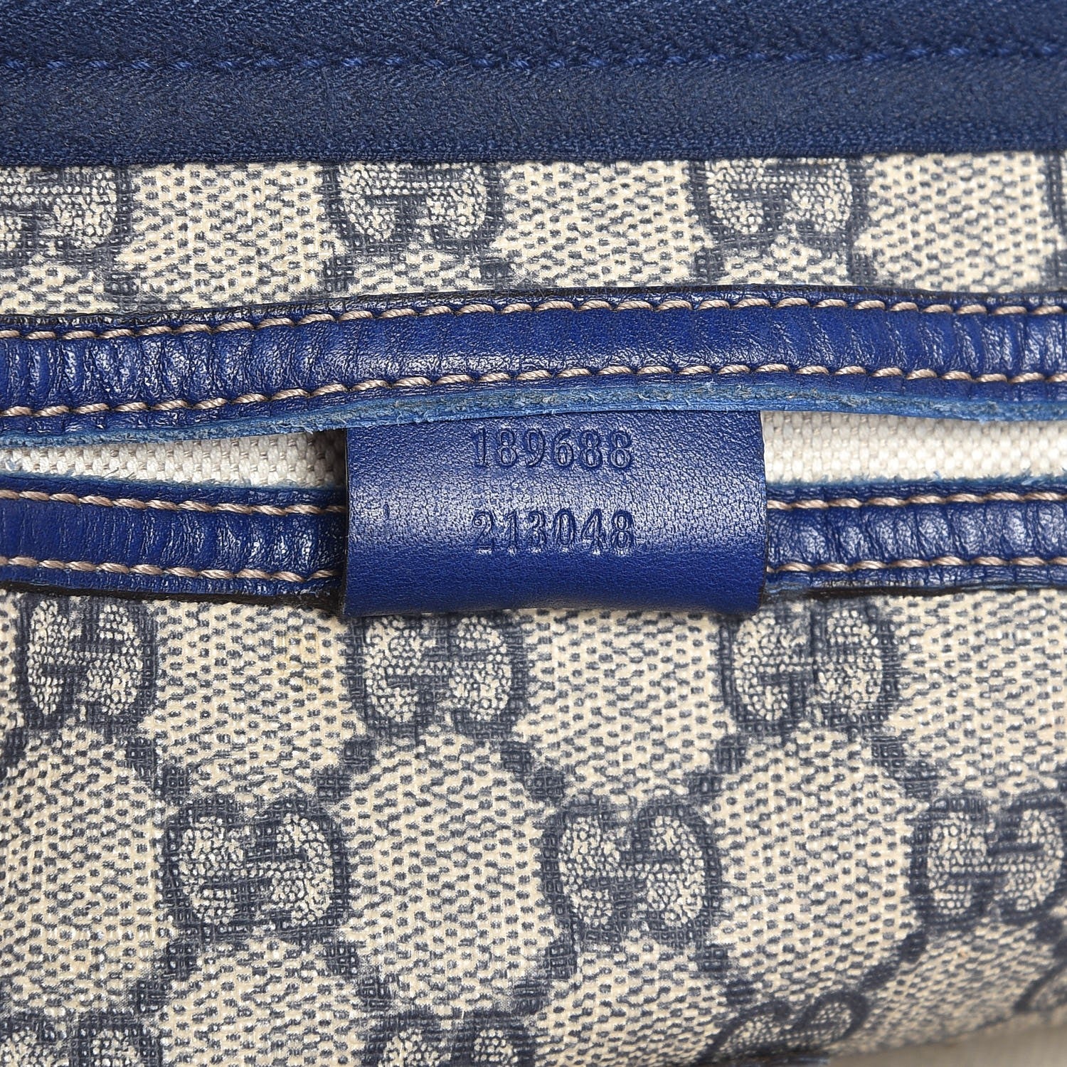 Gucci GG Plus Monogram Large Sloaney Union Jack British Flag Boston Duffle Tote Blue 9 of 24