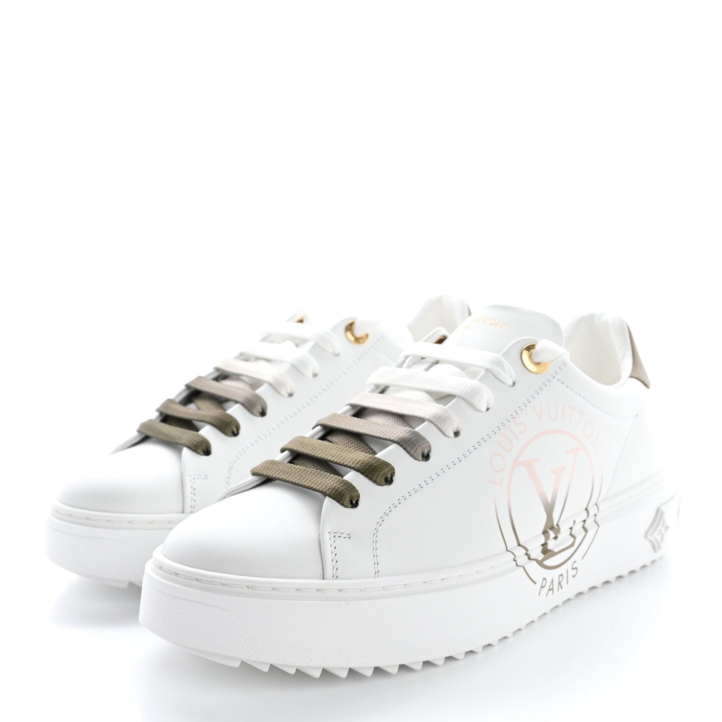 Monogram Time Out Sneakers 38 White Green