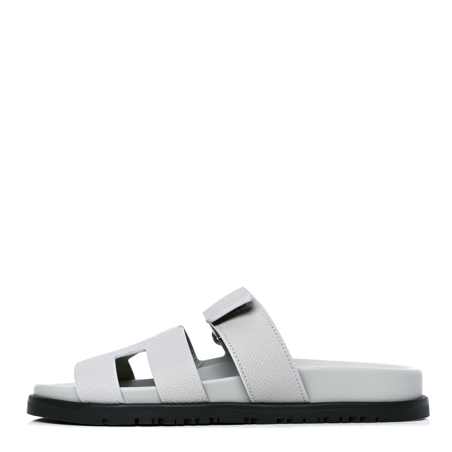 Hermes Calfskin Womens Chypre Sandals 37 Bleu Glacier 1 of 4