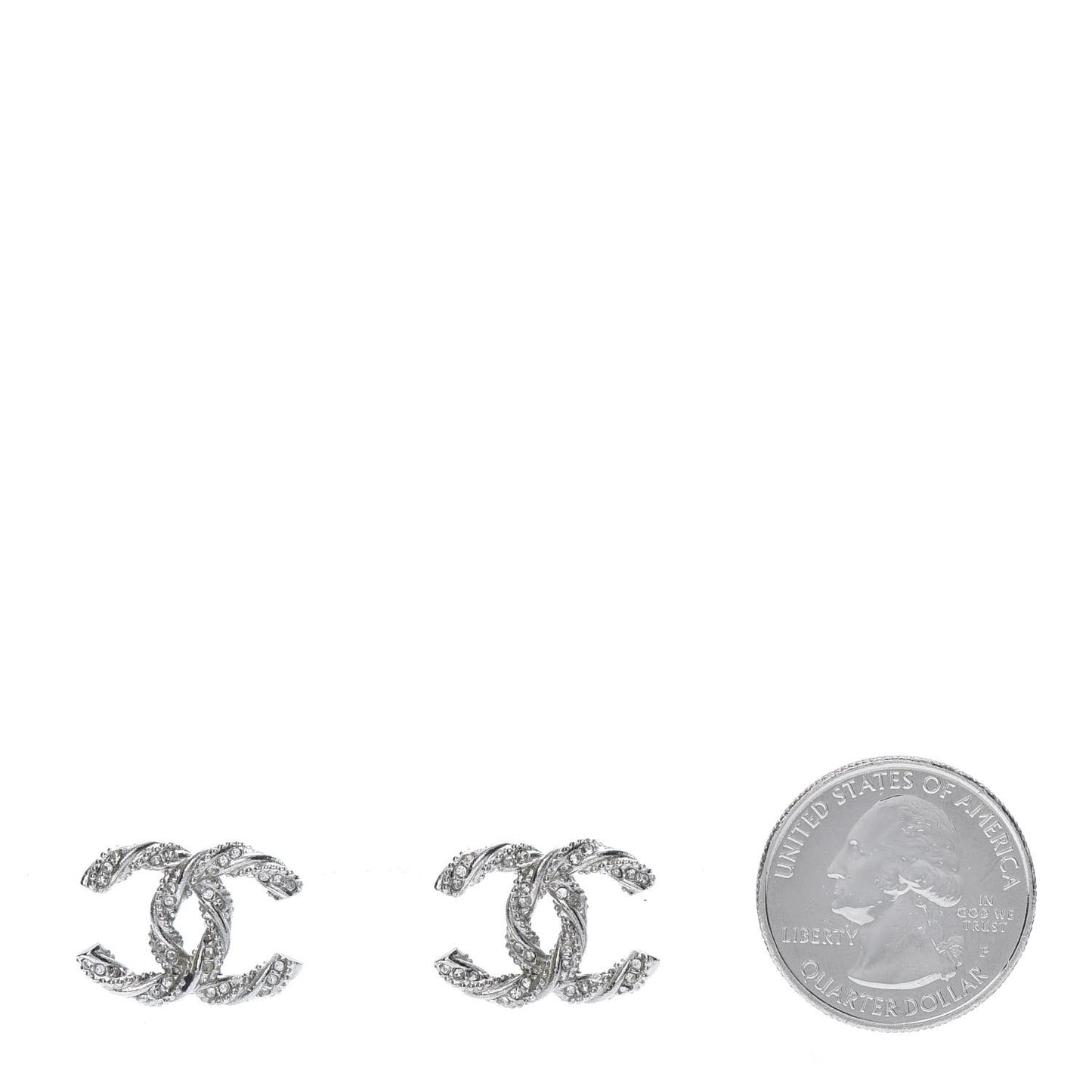 Crystal CC Twisted Earrings Silver