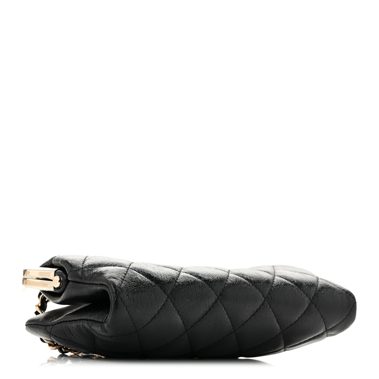 Chanel Lambskin Quilted Frame Clutch With Chain Black 4 of 10