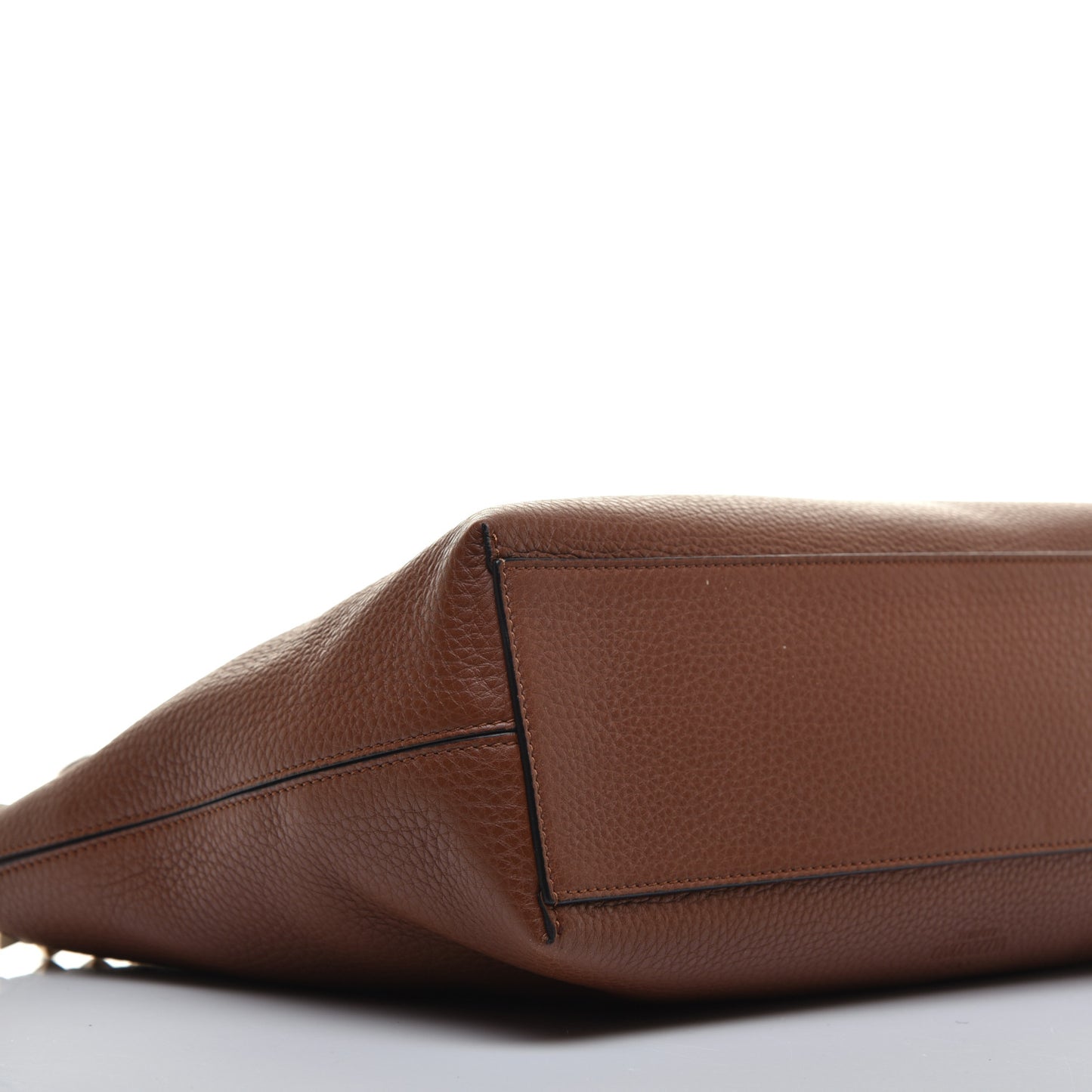 Grained Calfskin Small Rockstud Shoulder Tote Bright Cognac