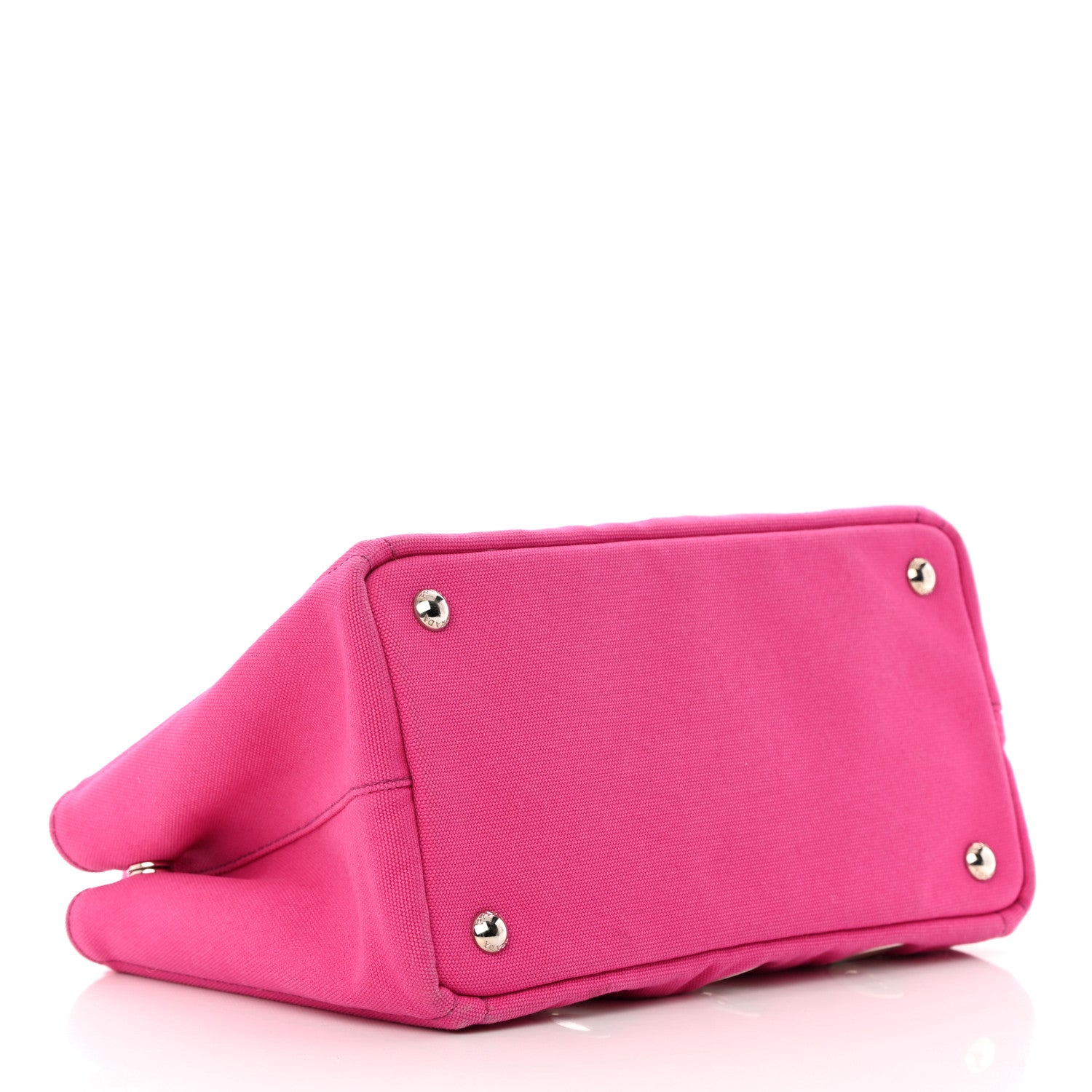 Prada Canvas Grommet Canapa Tote Pink 5 of 17
