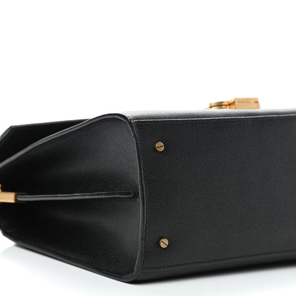 Saint Laurent Grain de Poudre Medium Classic Monogram Cassandra Top Handle Black 6 of 9
